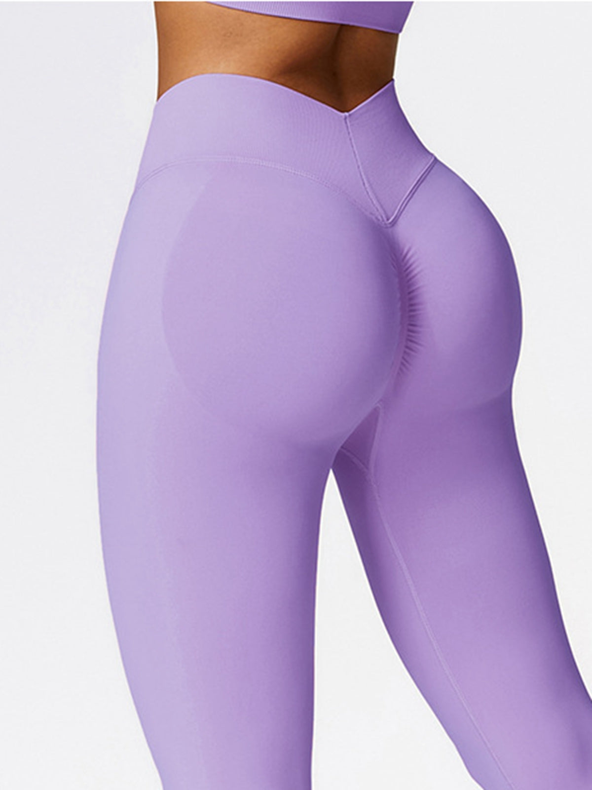 BUYCO Female Seamless V Back Ruched Back Hip-lift Leggings