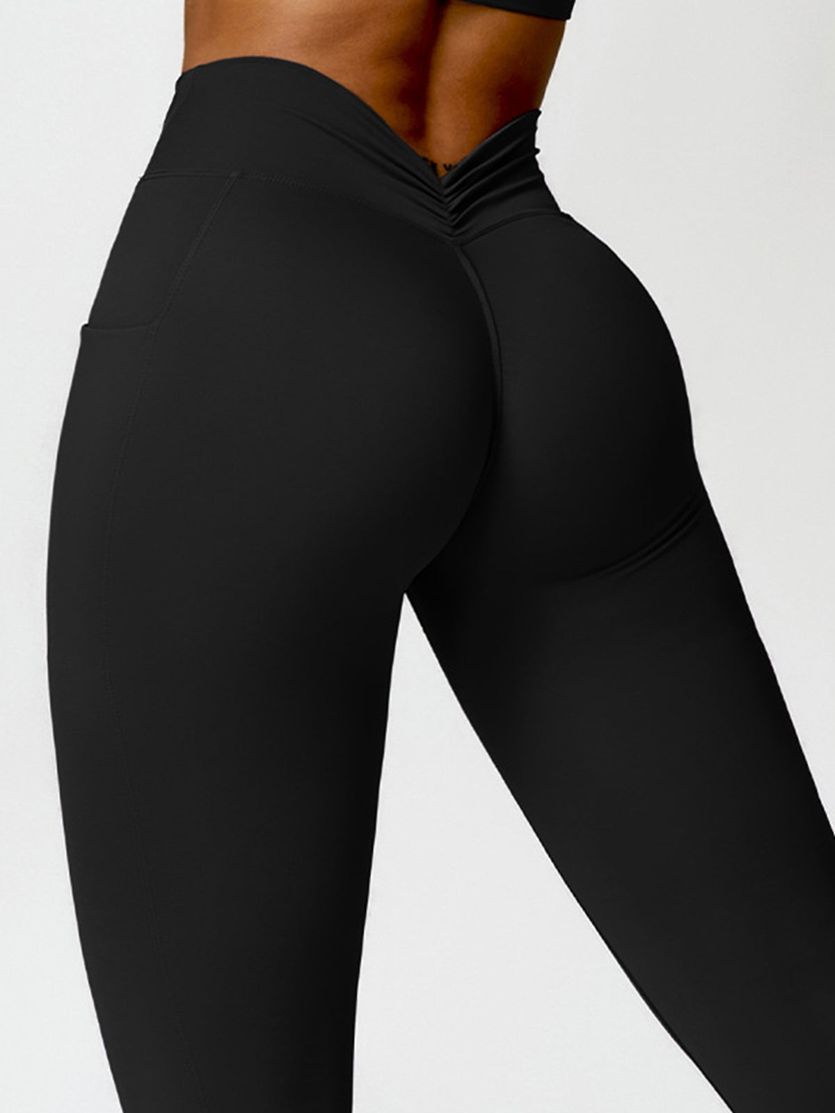 BUYCO Female Deep V Back Pocket Leggings