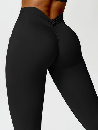 BUYCO Female Deep V Back Pocket Leggings
