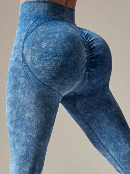 BUYCO Female Denim Ruched Back High-rise High-waisted Leggings