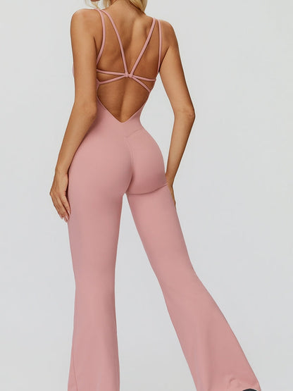 BUYCO Female Cross Back Flare Jumpsuit