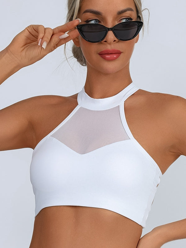 BUYCO Female Fitted Mesh Cross Back Quick Dry Sports Bras