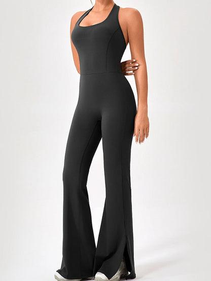 BUYCO Female Halter Flare Split Jumpsuit