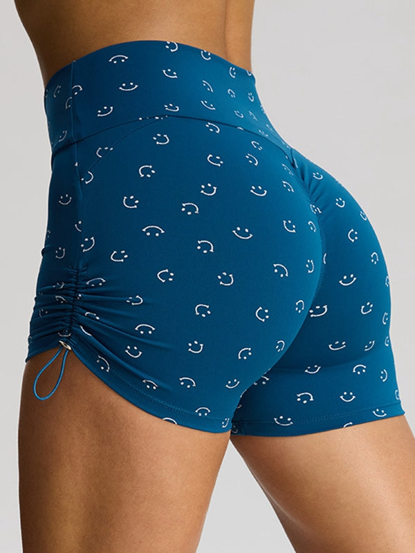 BUYCO Female Print Drawstring Spandex Gym Fit Shorts