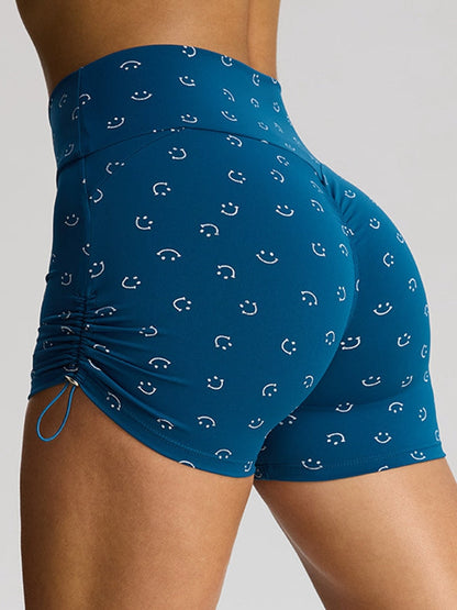 BUYCO Female Print Drawstring Spandex Gym Fit Shorts