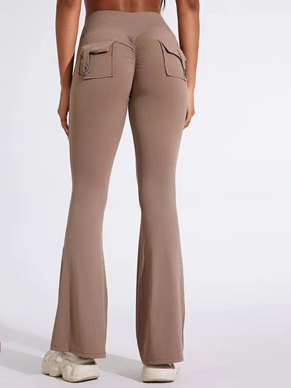 BUYCO Female Flare Pocket Ruched Back Cargo Leggings