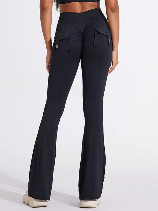 BUYCO Female Flare Pocket Ruched Back Cargo Leggings