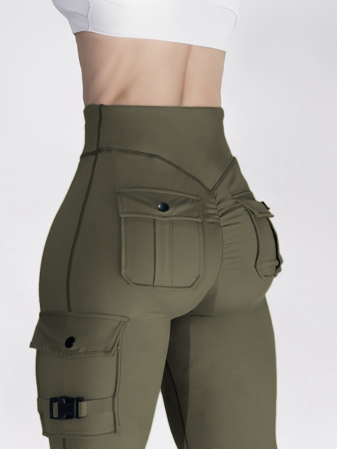 BUYCO Female Pocket Ruched Back Leggings