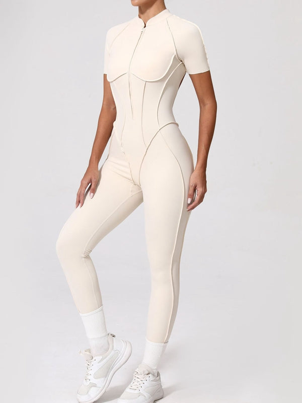 BUYCO Female Fitted Backless Zipper Ruched Back Jumpsuit