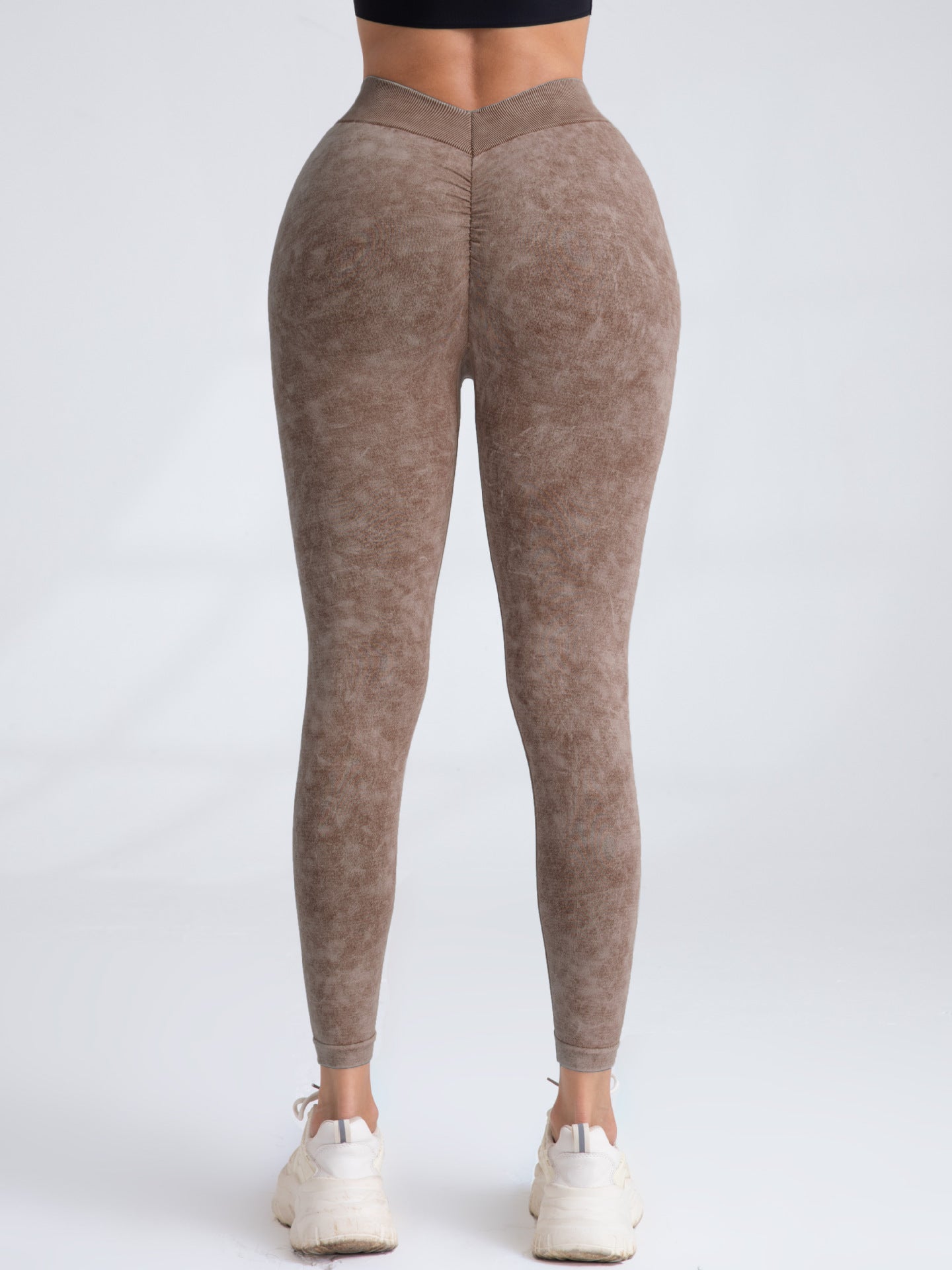 BUYCO Female Denim Deep V Back Ruched Back Leggings