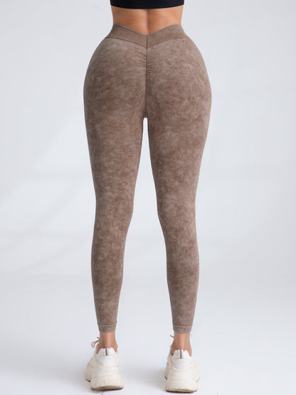 BUYCO Female Denim Deep V Back Ruched Back Leggings