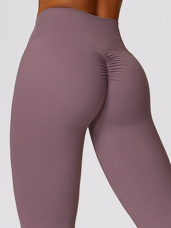 BUYCO Female Ruched Back High-rise Fitness Leggings