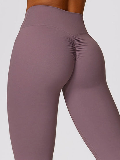 BUYCO Female Ruched Back High-rise Fitness Leggings