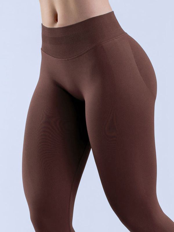 BUYCO Female Low Waist Solid Color Elastic Tight Basic Yoga Leggings