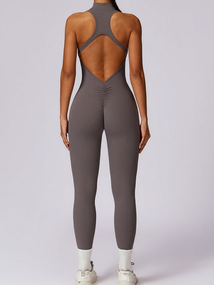 BUYCO Female Zipper Cutout Ruched Back Jumpsuit