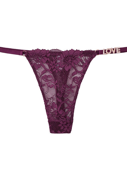 BUYCO Femal Fitted Mesh Lace Metal Panties