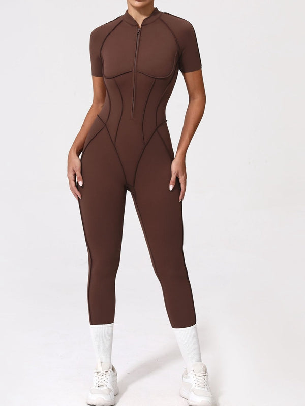BUYCO Female Fitted Backless Zipper Ruched Back Jumpsuit