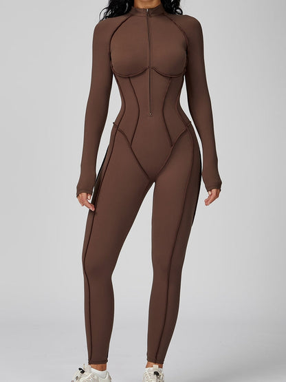 BUYCO Female Fitted Zipper Stitch Performance Jumpsuit