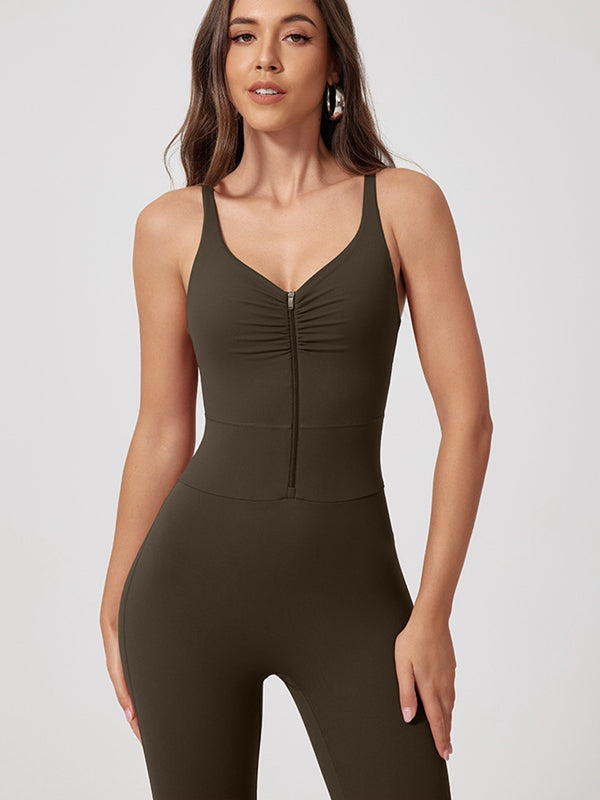 BUYCO Female Front Folds Zipper Jumpsuit