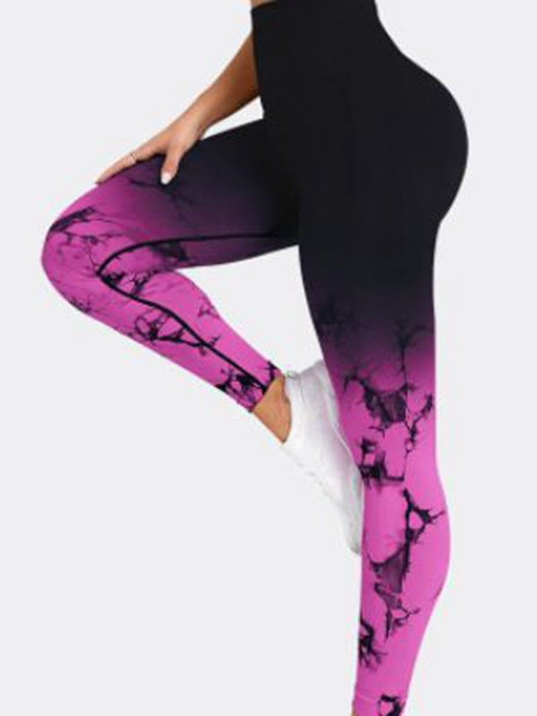 BUYCO Female Modern Tie-dye Ombre Ruched Back Leggings