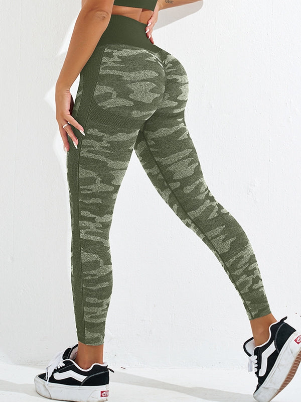 BUYCO Female Fitted Camouflage Ruched Back Leggings