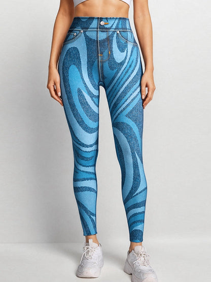 BUYCO Female Pocket Denim Ruched Back Leggings
