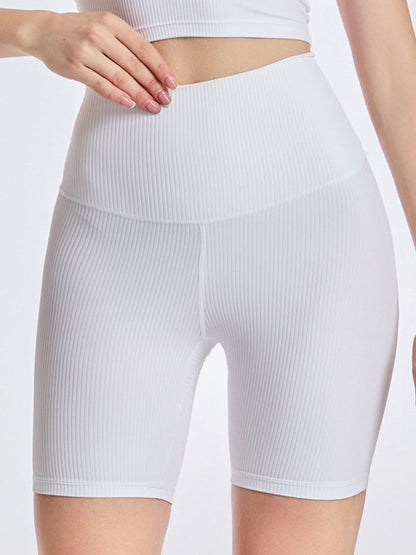 BUYCO Female Ribbed Ruched Back Hip-lift Fit Gym Shorts