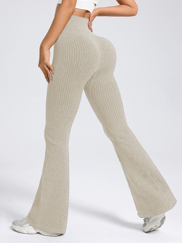 BUYCO Female Ribbed Flare High-rise Leggings
