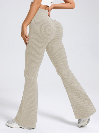 BUYCO Female Ribbed Flare High-rise Leggings