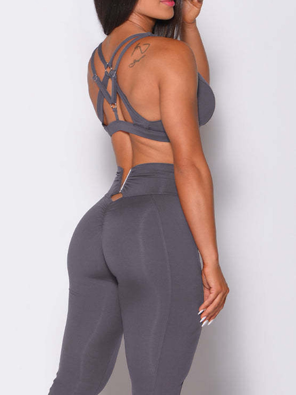 BUYCO Female Cotout  V Shape Metal Leggings