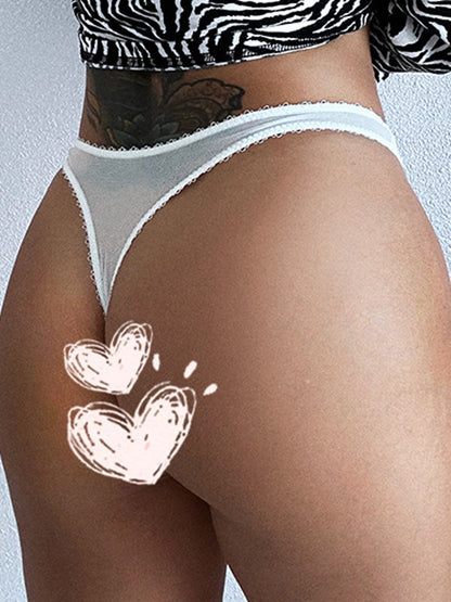 BUYCO Femal Fitted Mesh Lace T-back Panties