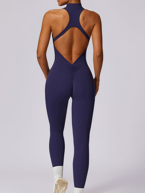 BUYCO Female Zipper Cutout Ruched Back Jumpsuit