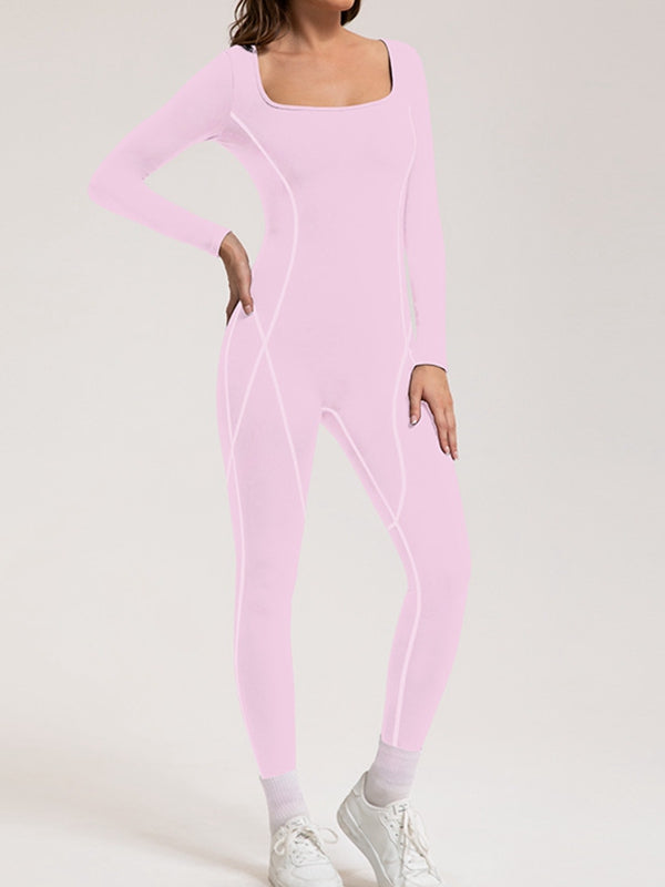 BUYCO Female Fleece Zipper Stripes Long Sleeves Jumpsuit