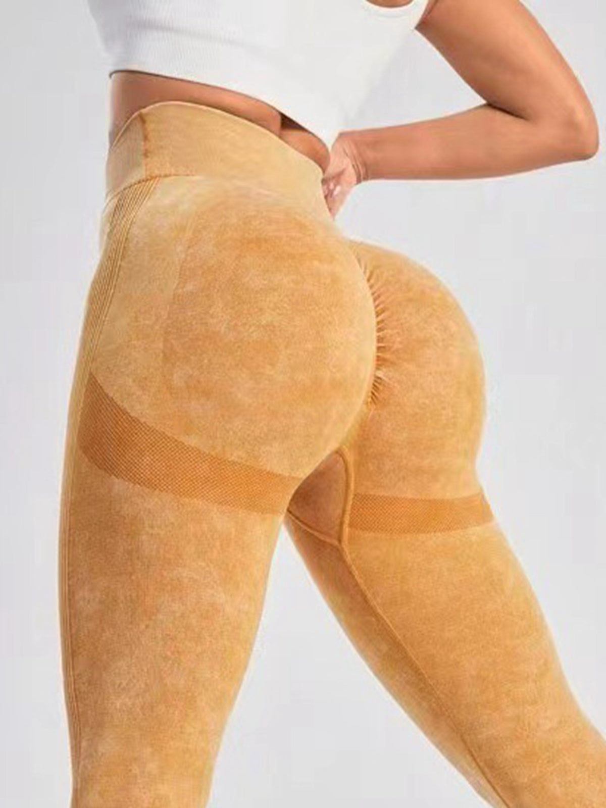 BUYCO Female Denim V-shape Waist Ruched Back Leggings