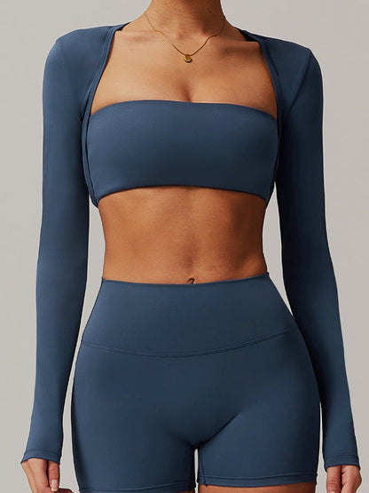 BUYCO Female Square Collar Cropped Long Sleeves