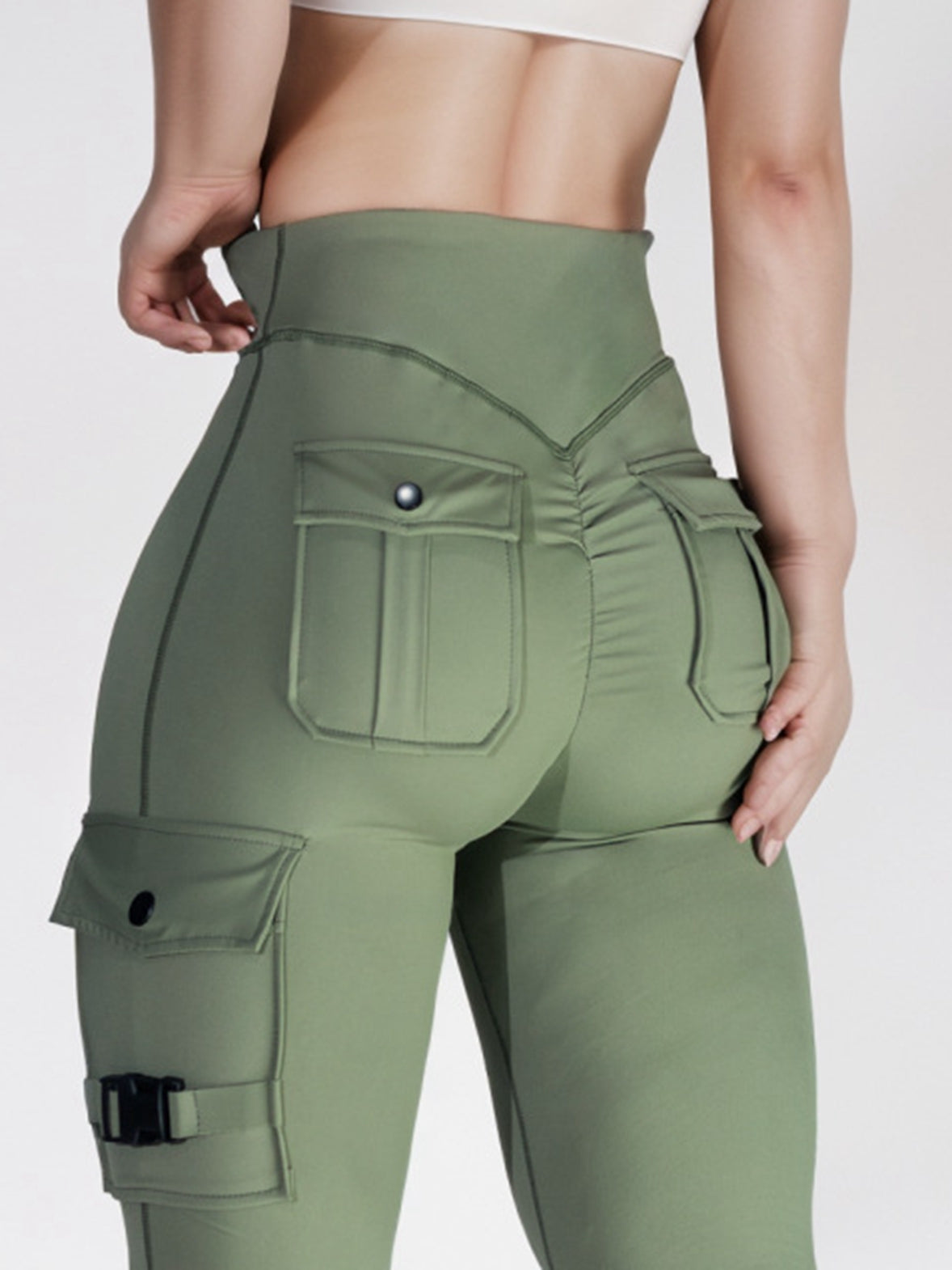 BUYCO Female Pocket Ruched Back Leggings