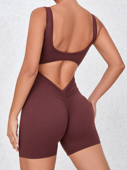 BUYCO Female Hollow Out Ruched Back Romper