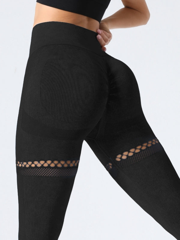 BUYCO Female Fishnet Denim Ruched Back Hip-lift Leggings