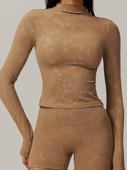 BUYCO Female Fitted Modern Stamping Print Long Sleeves
