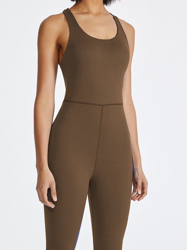 BUYCO Female Round Collar Beautify Back Jumpsuit