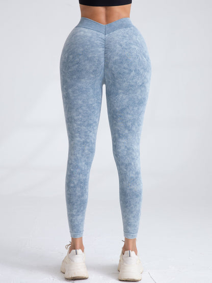 BUYCO Female Denim Deep V Back Ruched Back Leggings