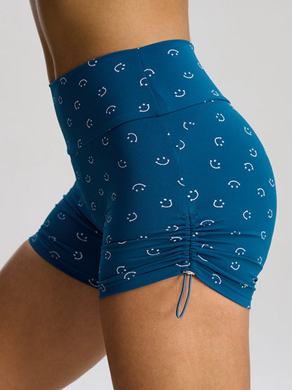 BUYCO Female Print Drawstring Spandex Gym Fit Shorts