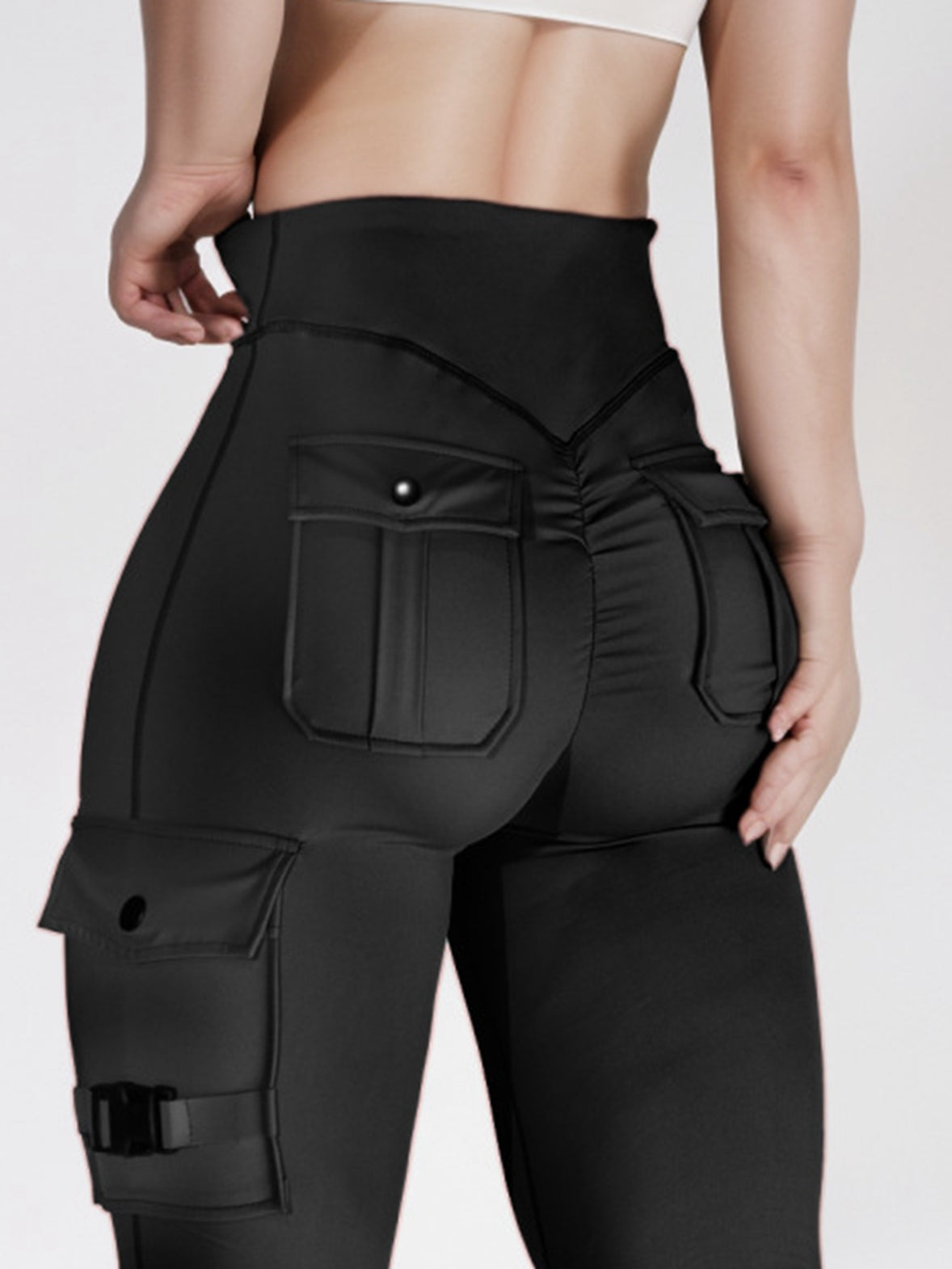 BUYCO Female Pocket Ruched Back Leggings