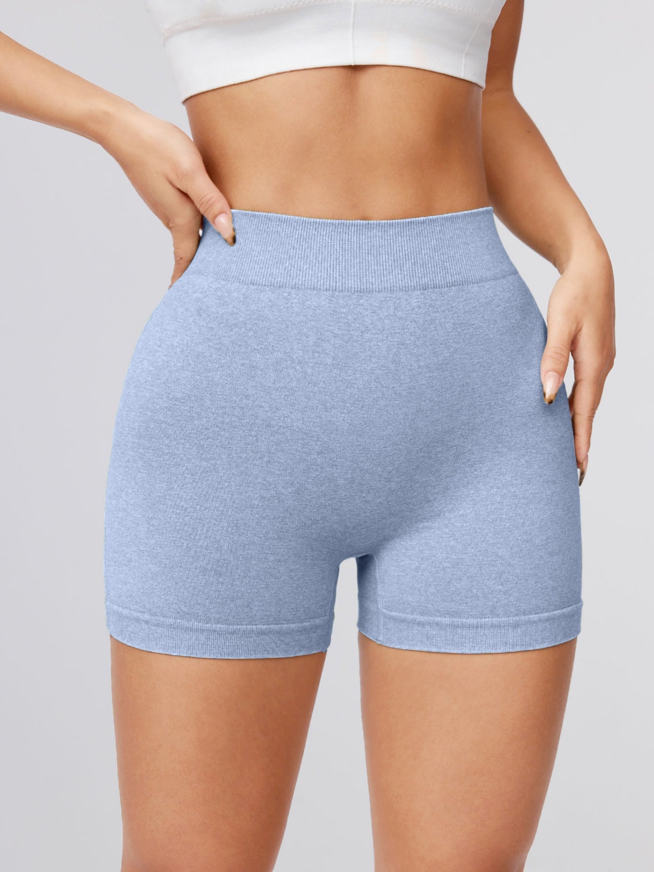 BUYCO Female Deep V Back Ruched Back Seamless Shorts