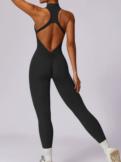 BUYCO Female Zipper Cutout Ruched Back Jumpsuit