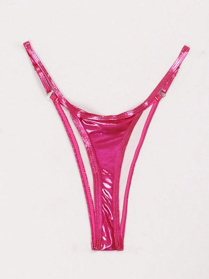 BUYCO Female Glossy PU T-back Panties