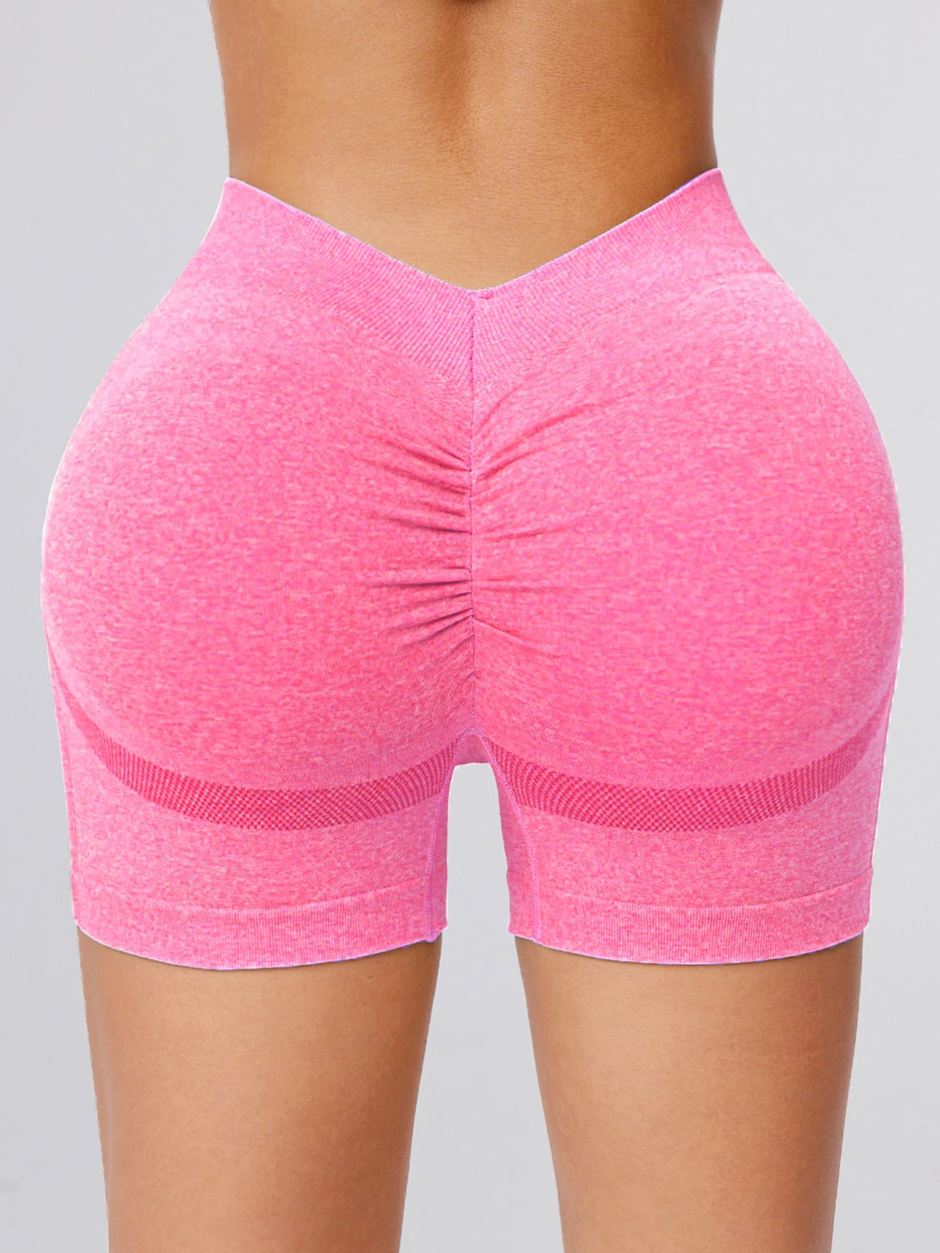 BUYCO Female Deep V Back Ruched Back Seamless Shorts