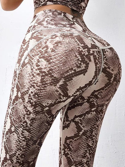 BUYCO Female Snake Print High-rise Leggings