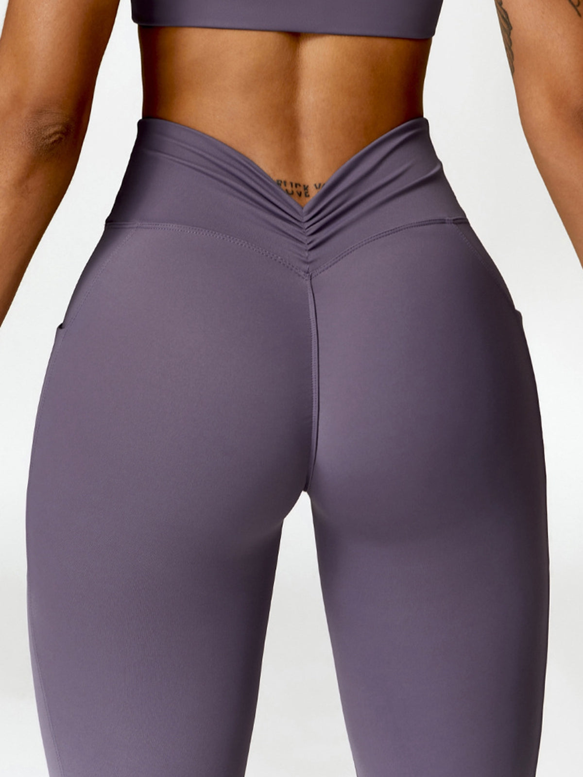 BUYCO Female Deep V Back Pocket Leggings