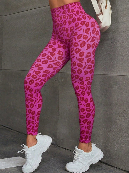 BUYCO Female “Heart Leopard Print” Ruched Back Leggings